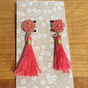 OOAK handmade post tassel earrings